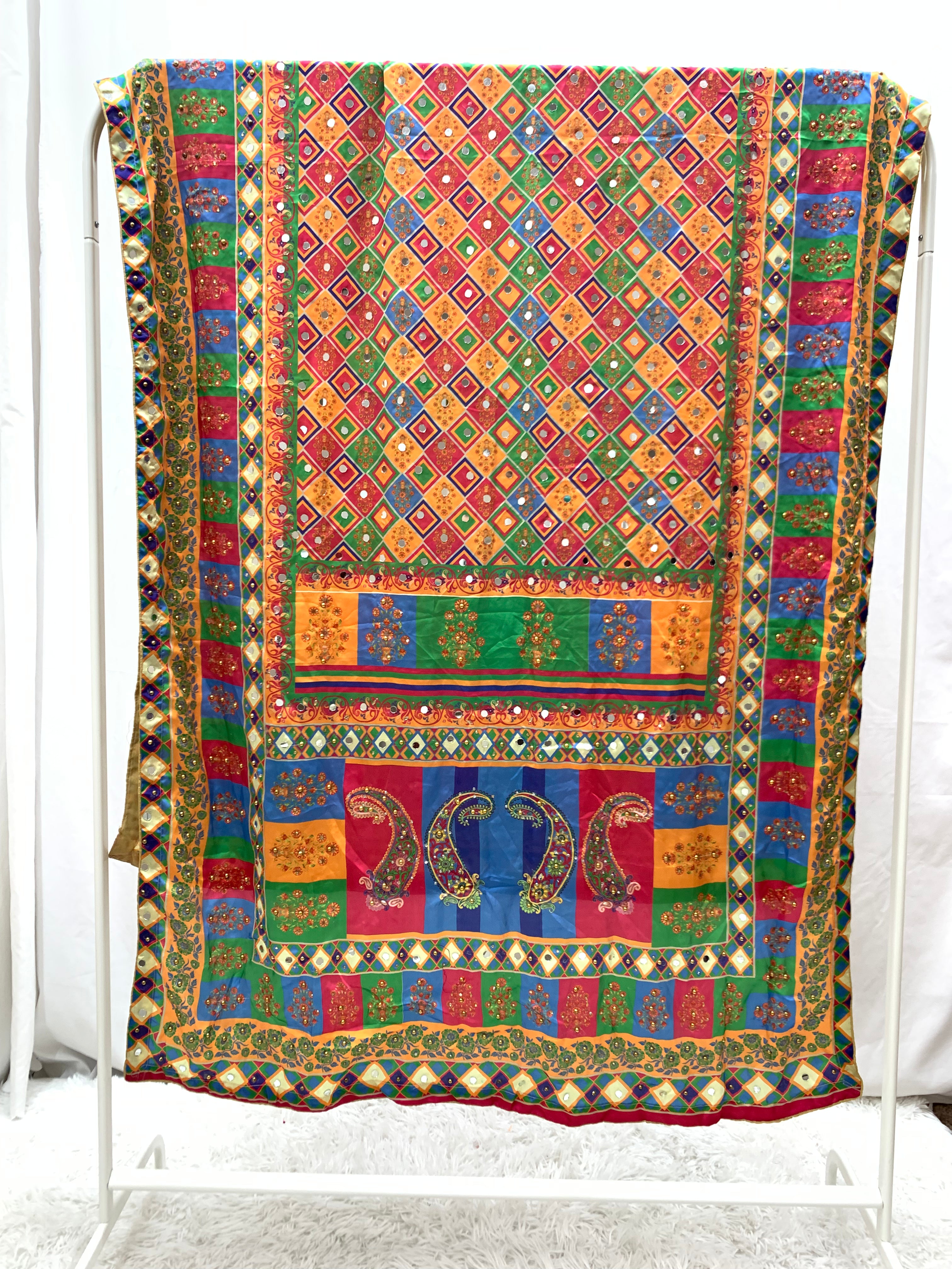 Silk Printed mirror Dupatta