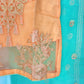 Fancy Peach-Blue Organza 3PC Outfit