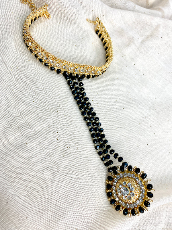 Gold/Black Bracelet with mini Ring