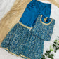 Luxury Blue Georgette/Silk Gharara Outfit 3PC