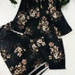 2 Pcs Floral Printed Silk Suit
