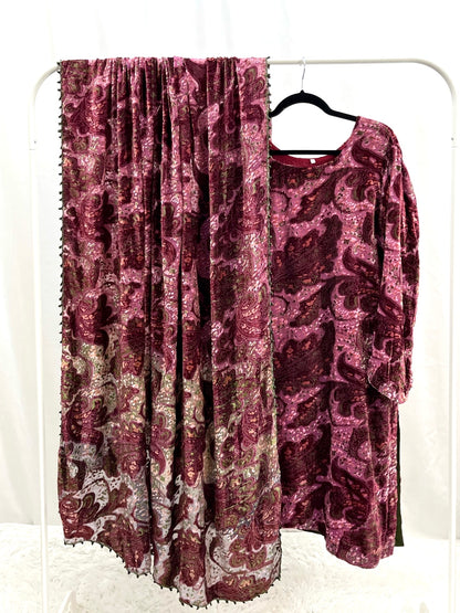 2 Pcs Palachi Suit - Shirt and Dupatta