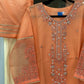 Fancy Orange-Peach Organza 3PC Outfit