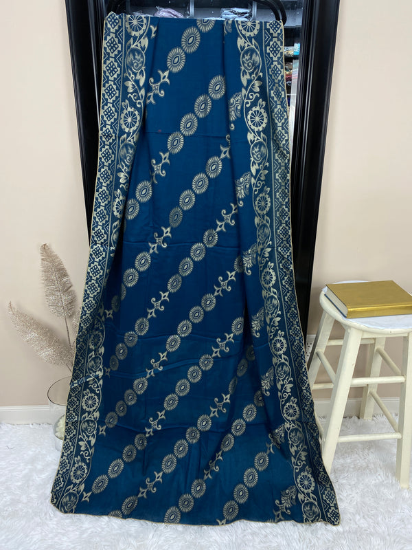 Blue Jacquard Lawn Dupatta