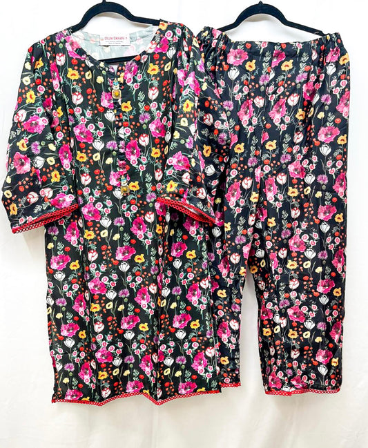 2-Piece Silk Floral Suit