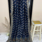 Navy Blue Jacquard Lawn Dupatta