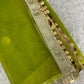 Green Net Dupatta with sequin Border