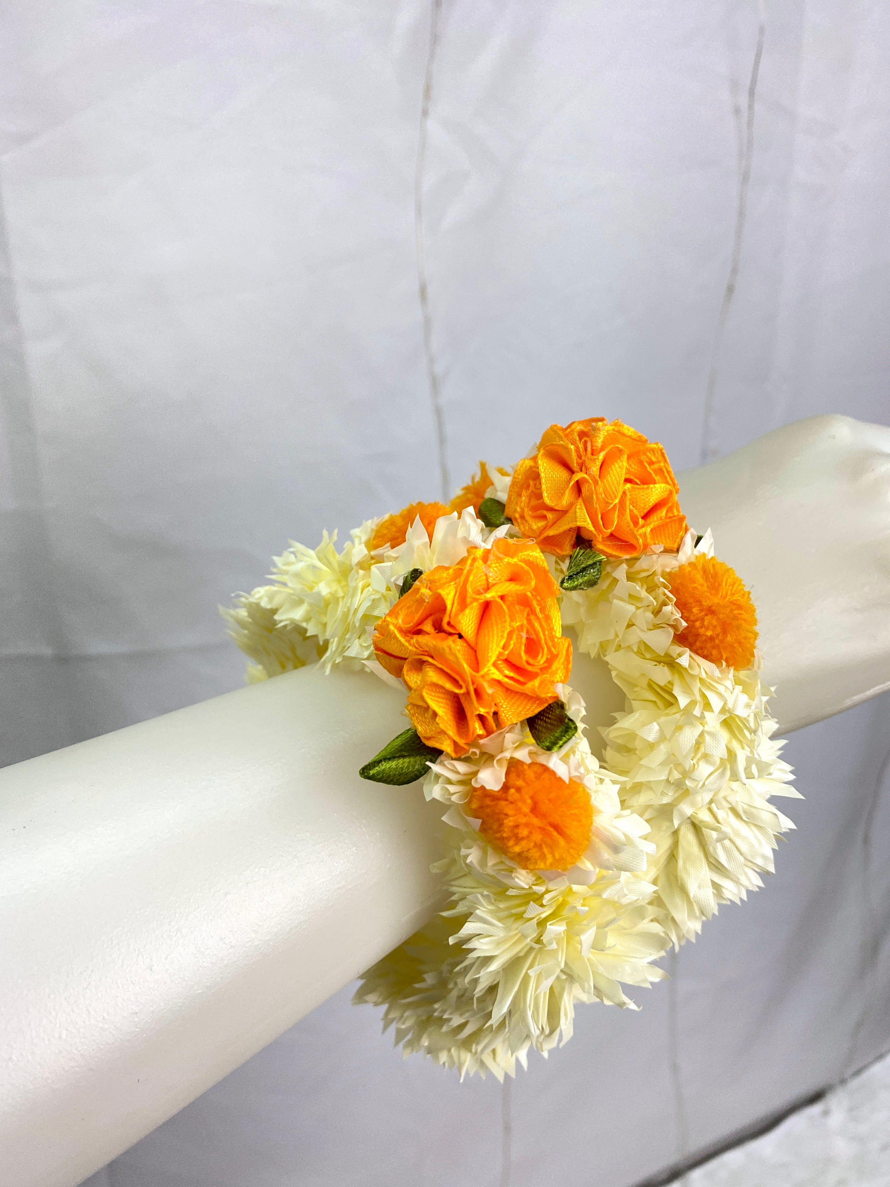 Orange Gajra Bracelets Set of 2