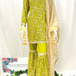 Luxury Pistachio Georgette/Silk Gharara Outfit 3PC