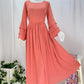 Peach Pink Long Chiffon Dress