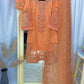 Fancy Orange-Peach Organza 3PC Outfit