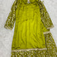 Luxury Pistachio Georgette/Silk Gharara Outfit 3PC