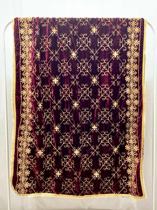 Velvet Zari Embroidered Shawl