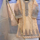 Peach Organza Thread Mirror work Suit (3PC)