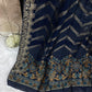 Navy Blue Jacquard Lawn Dupatta