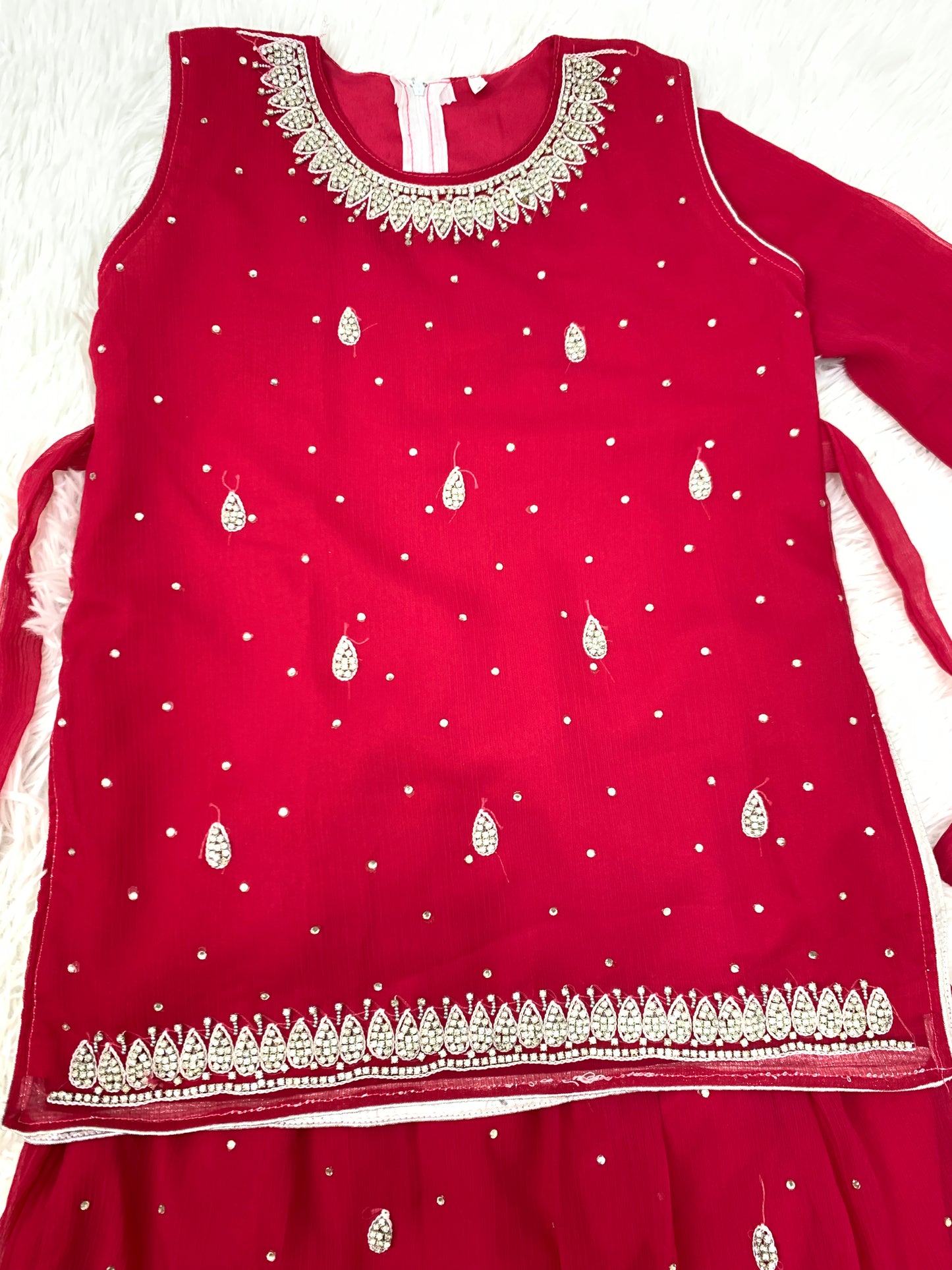Kids Fancy Red Gharara