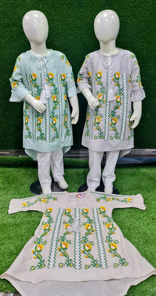 Cotton Embroidered Dress 7-12yrs