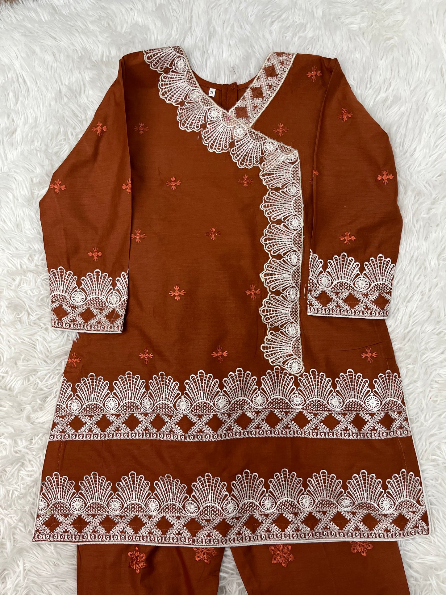 3 PCS Kids Luxury Suit with Stitched Embroidery