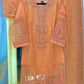 Fancy Orange-Peach Organza 3PC Outfit
