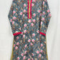 Blue Chanderi Silk Printed Top Medium