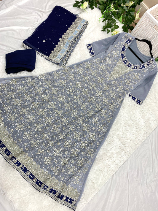 Heavy Bridal 5-PC Outfit Grey-Blue