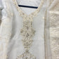 Luxury Pearl White Organza Handwork Outfit