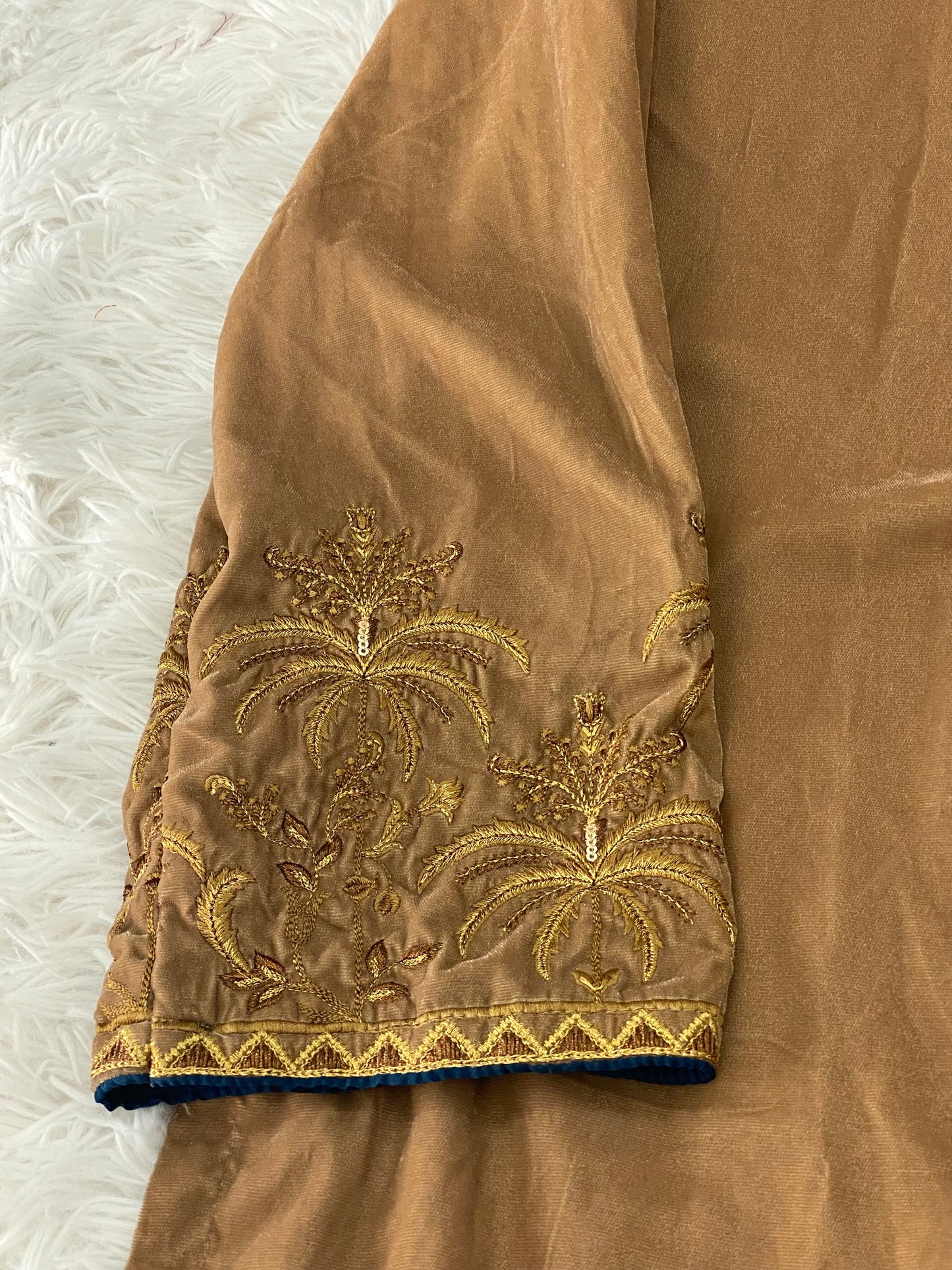 Luxurious Velvet Kurti by J. - Sand