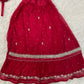 Girls Red Chiffon Lhenga